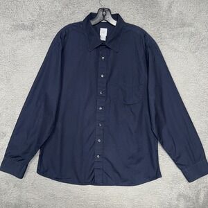 VTG‎ Gap Shirt Men's Size XL Blue Long Sleeve Button Down Fitted Pocket Y2K